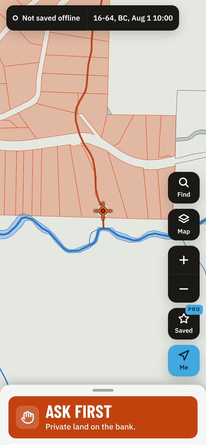 Cardinal Creek on the Fishable map: Ask first, because the bank here is private land.